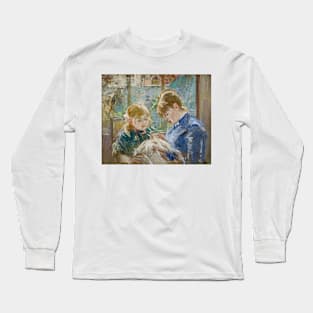 The Artist's Daughter, Julie, with her Nanny by Berthe Morisot Long Sleeve T-Shirt